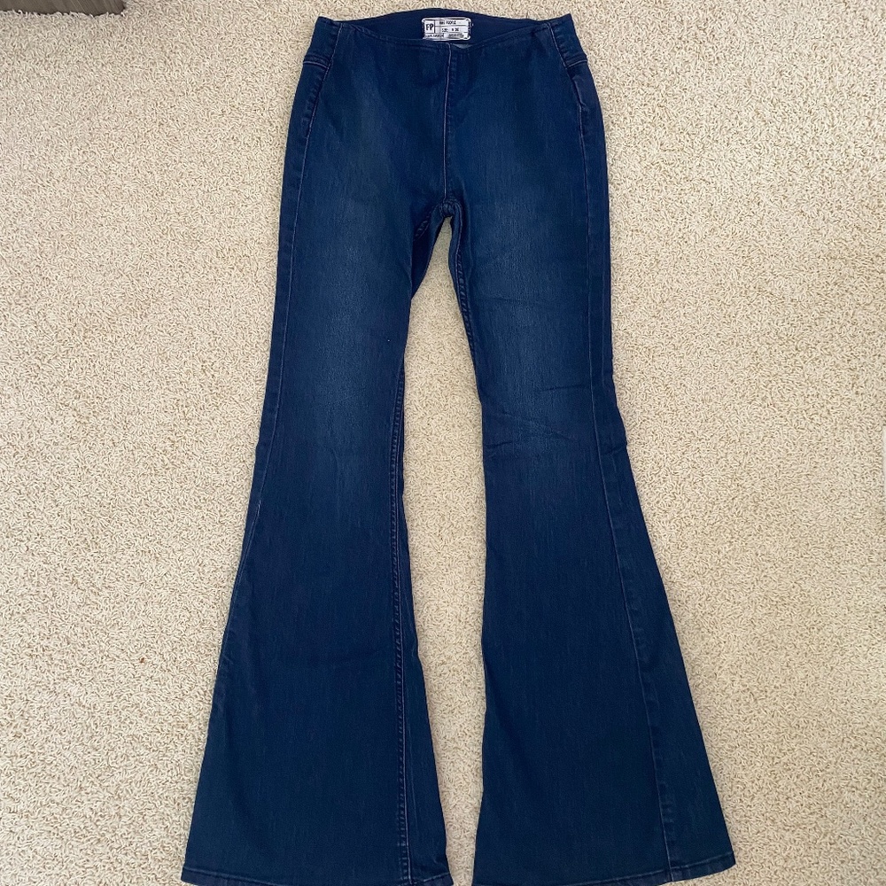 Free People Flared Blue Jeans